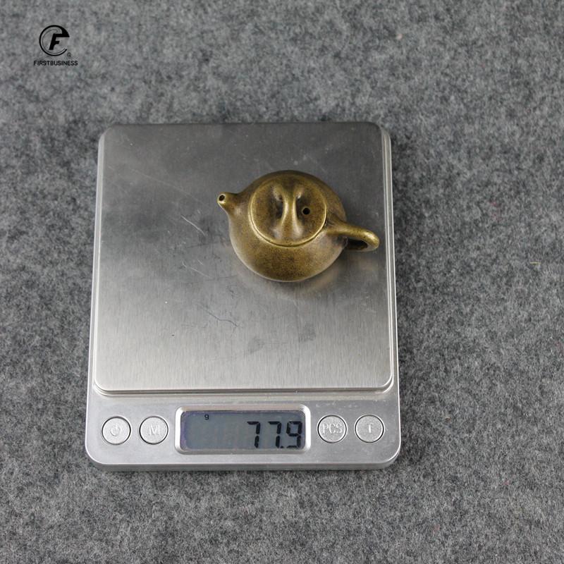 Bronze Mini Finger Teapot Tea Pet Small Pocket Tea Set Figurines Incense Holder Base Tea Pet Desk Decoration Home Decor Ornament
