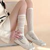 Solid Color Stacked Socks Breathable Mesh Long Socks New Mid Tube Socks  Women Girl