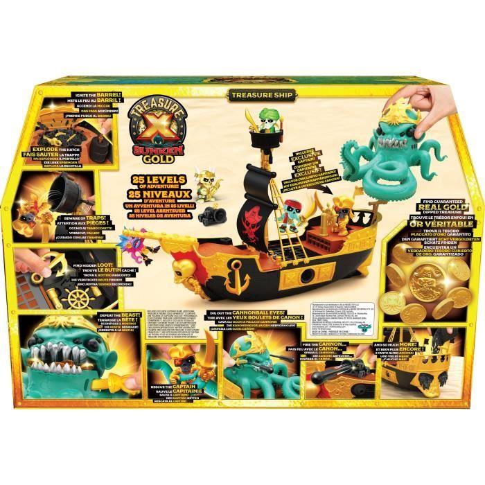 Jouet - WORLDS APART - Trésor X 41579 - Bateau Pirate avec figurines et trésors en or véritable