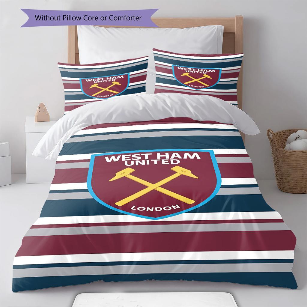 Логотип WHUFC Комплект постельного белья Одеяло Пододеяльник Наволочка Домашний Декор Подарок на День Рождения (1 пододеяльник + 2 наволочки, без наполнителя)