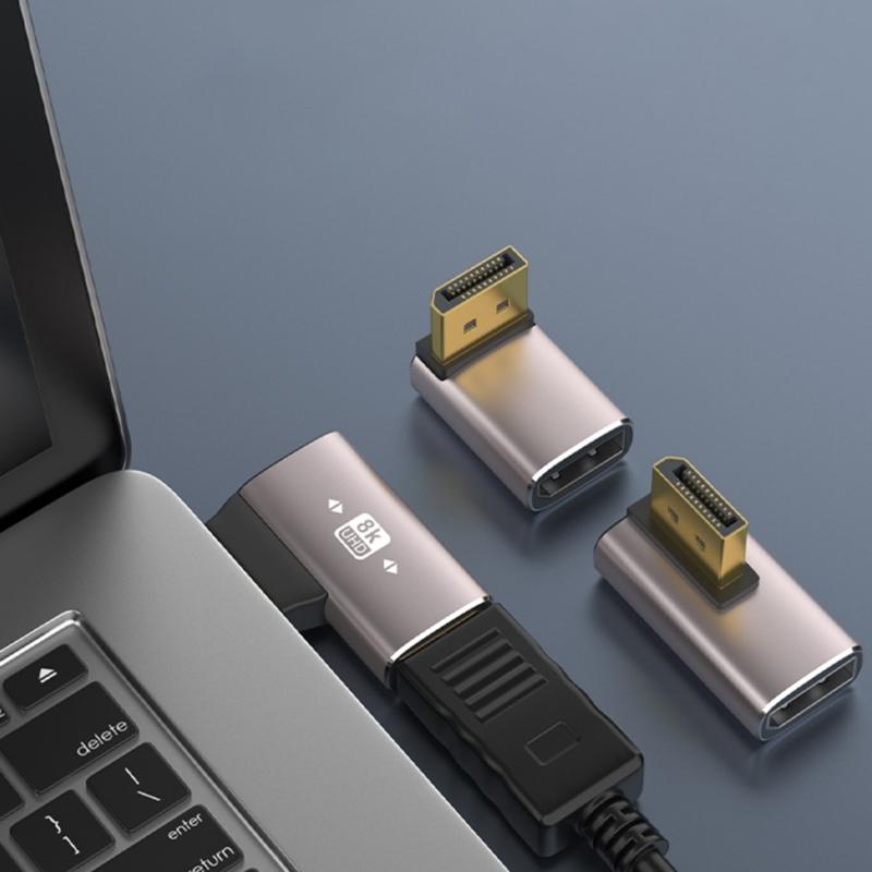 Адаптер 8K 1.4 90 градусов Позолоченный адаптер Прямоугольный Штекер-Гнездо Вертикальные разъемы Конвертер