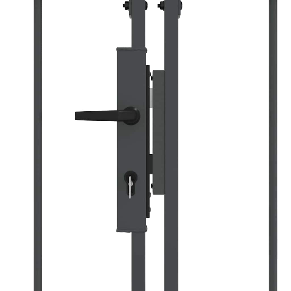 Garden Gate with Arched Top Assen Gray 4 x 1.25 m Steel