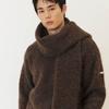 KUME Wool Blend Knitted Muffler, Brown