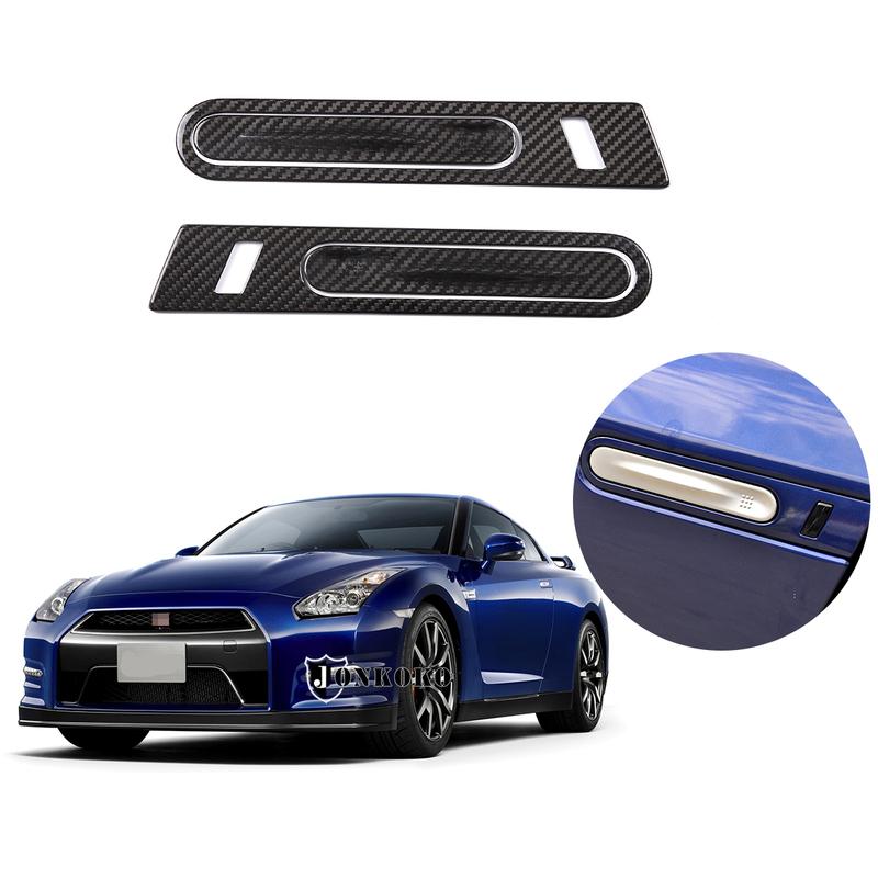 Для Nissan GTR R35 2008-2016 Накладка-стикер декоративная на внешнюю ручку двери автомобиля из настоящего углеродного волокна, Автоаксессуары
