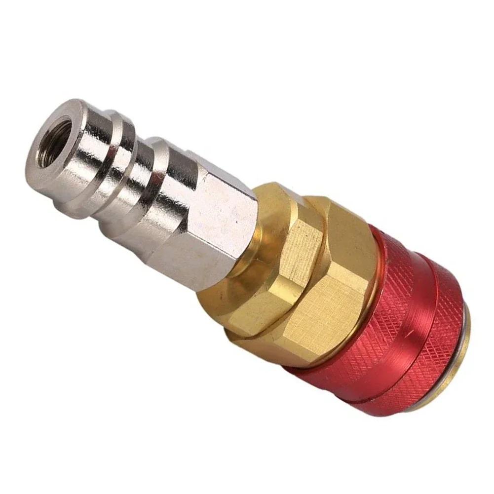 2x R134A Низкий Высокий Автомобильный Быстросъемный Соединитель Латунные Адаптеры Комплект для Ремонта Манометра Коллектора Хладагента Автомобильного Кондиционера