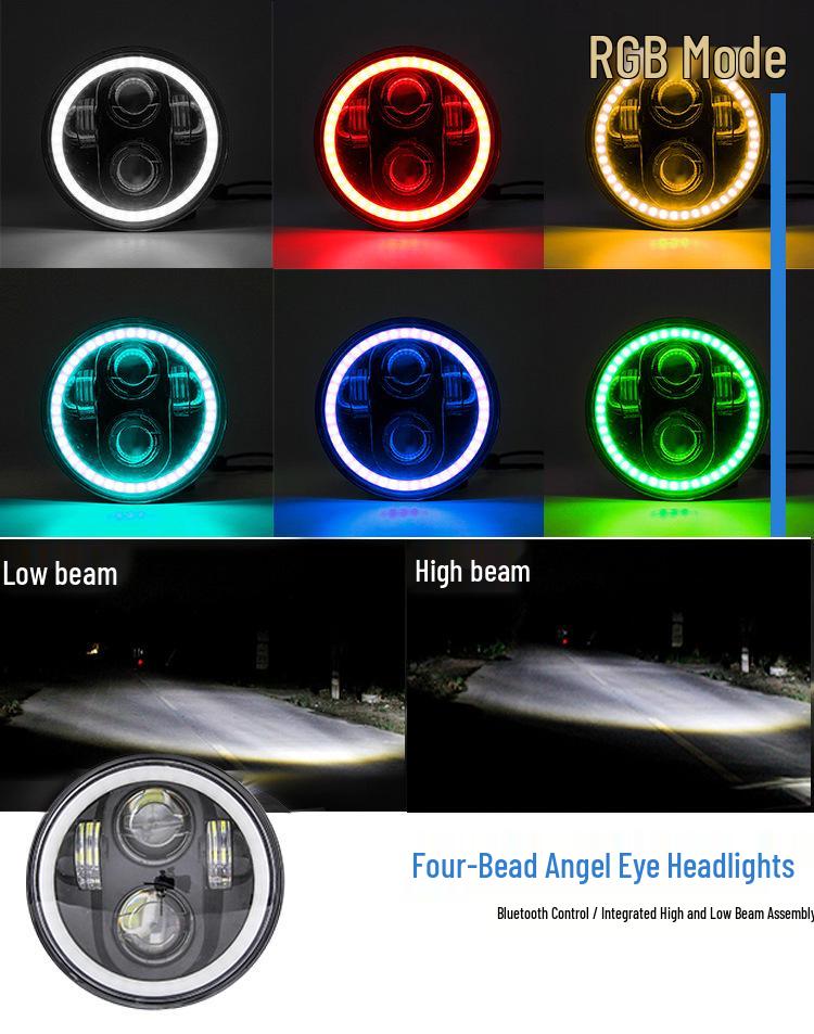 5.75" LED Headlight for Harley X48, XL883R/L 750, Dyna, Benelli 400 Motorcycles & Scooters - Off-road Compatible