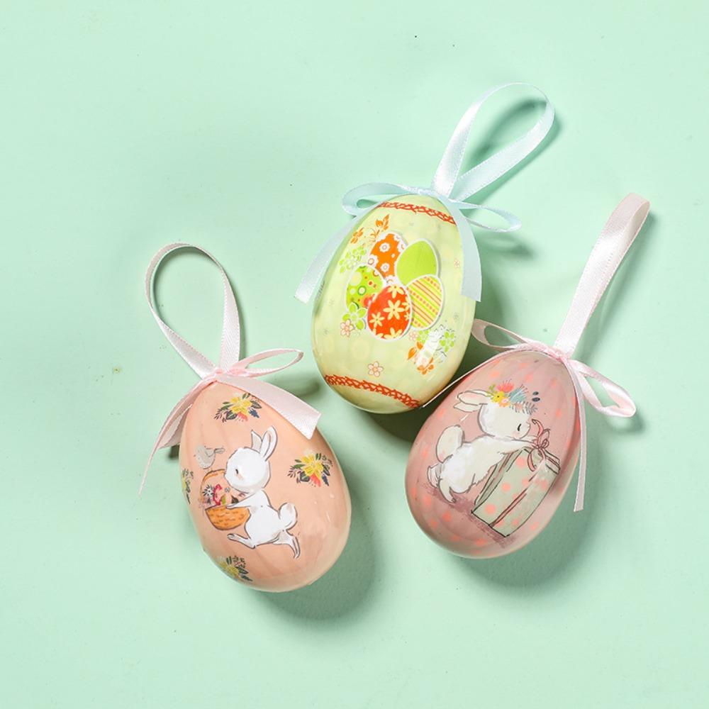 Painted Foam Easter Eggs DIY Craft Colorful Easter Eggs Pendant Happy Easter Handmade Hanging Easter Egg Window Door Garden