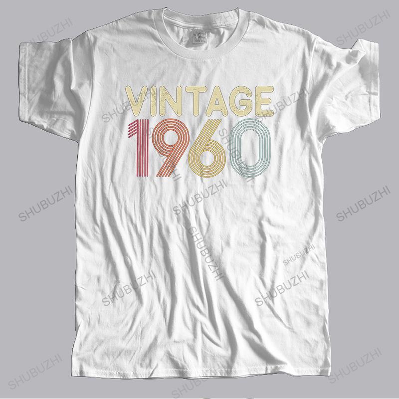Vintage 1960 T-shirt for Men Short Sleeves 60th Birthday Gift T Shirt Cotton Summer Tshirt 60 Years Old Tee Casual Tops Clothes