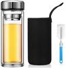 Glass Water Bottle, Transparent, Large Capacity, Double-Glazed Glass, Tea Bottle, Direct Drinking, Tea Strainer Included, Easy To Carry, Leak-Proof, U