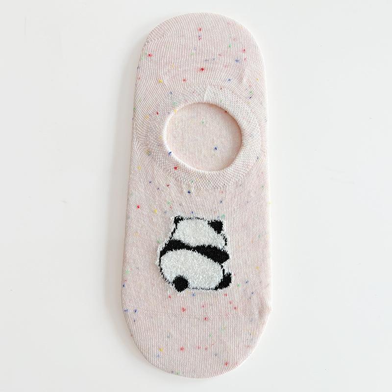 Бесшовные носки с точечным узором и мультяшными лодочками, женские хлопковые носки, летние тонкие носки с низким вырезом, не сползающие с пятки, противоскользящие, невидимые носки