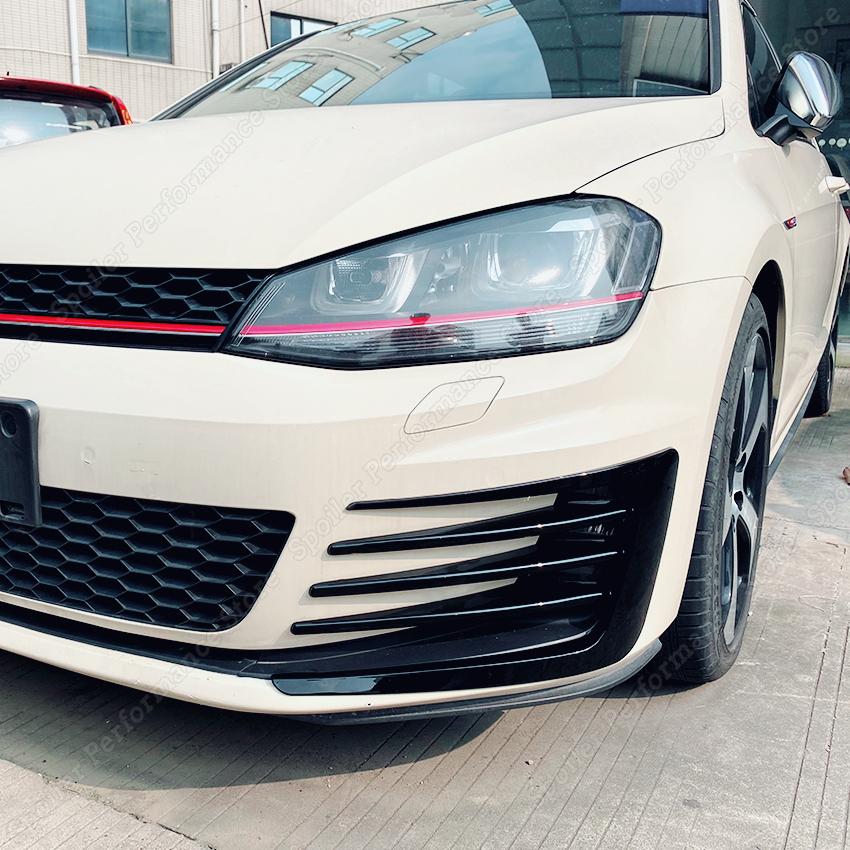 For Golf 7 MK7 VII GTI GTD Front Bumper Canard Flare Mods Fin Splitter Wind Knife 2012-2017 Clubsport Custom Body Kit Black New