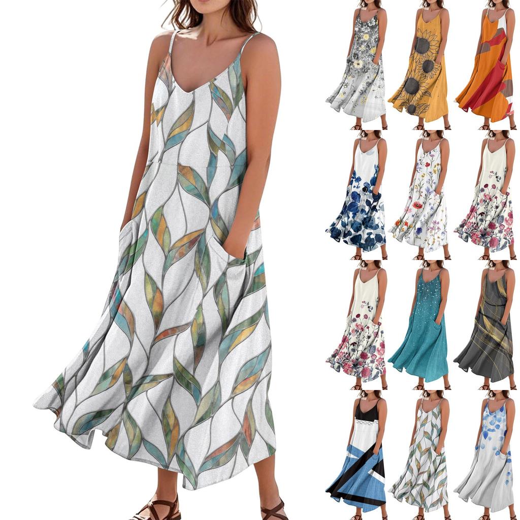 Women's Summer Dress Casual Loose Long Beach Vacation Dresses