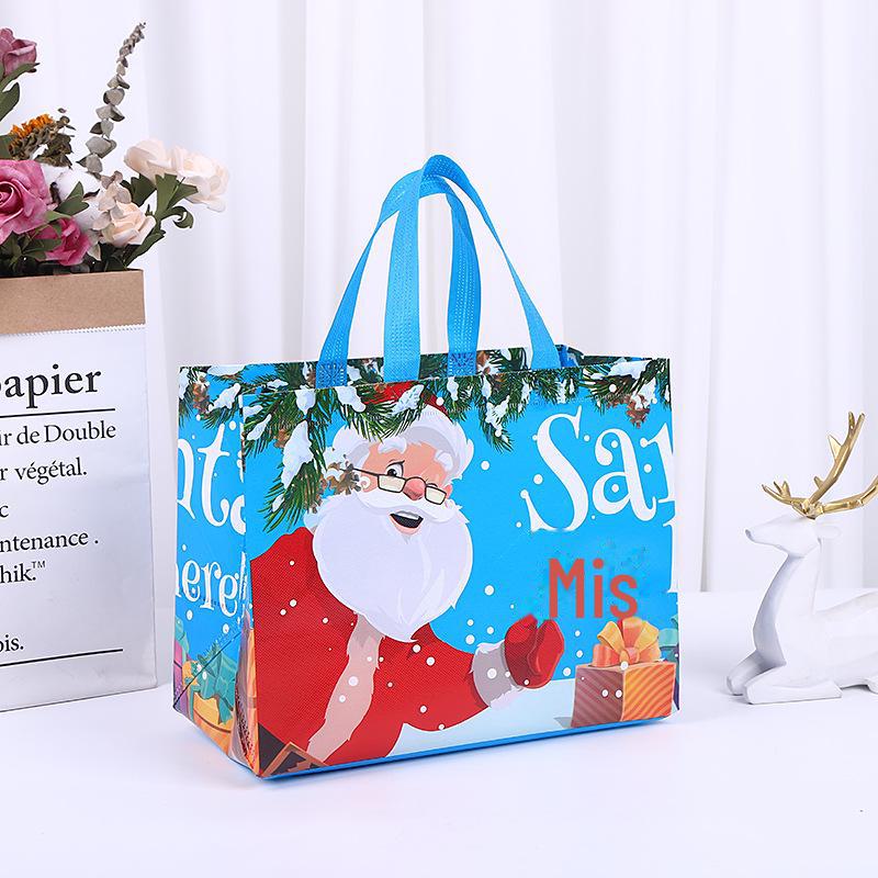 Индивидуальный красный нетканый рождественский подарочный пакет с логотипом