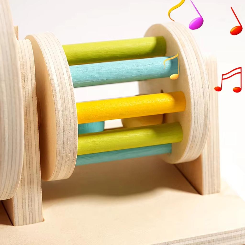 Rotating Toy Drum Educational Toy With Roller Rolling Textile Drum For 2 Years Old Rotating Drum Baby Toy Baby Wooden Toy