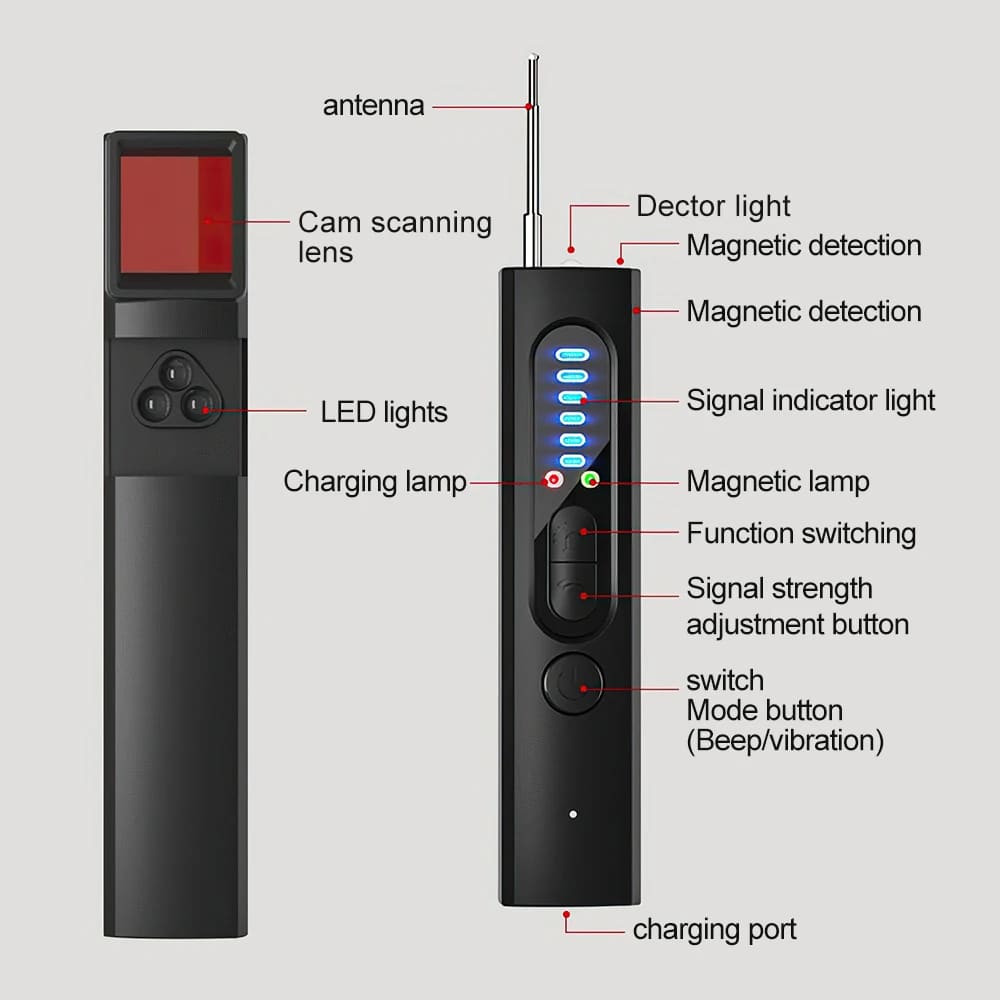 Беспроводной детектор радиочастотных сигналов, детектор скрытых камер, магнитный GPS-локатор, сканер-трекер, устройство обнаружения скрытых камер