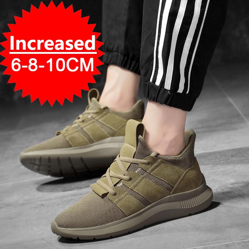 Men's Elevator Shoes Height Increase Sneakers Shoes for Men 10cm Sports Casual Shoes Invisible Inner Heightening 8cm Black Shoes