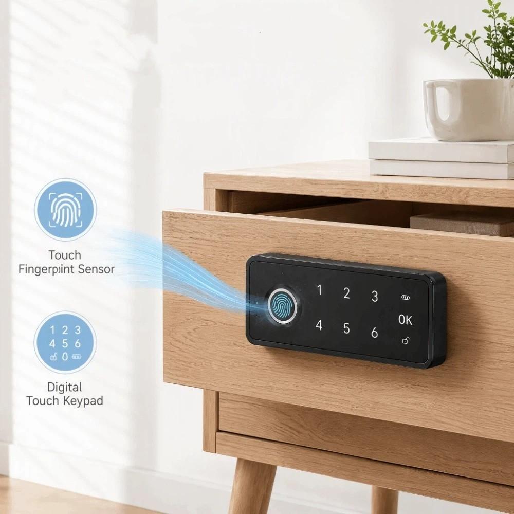 Keyless Fingerprint Drawer Lock Fingerprint Password Safety Lock Nightstand