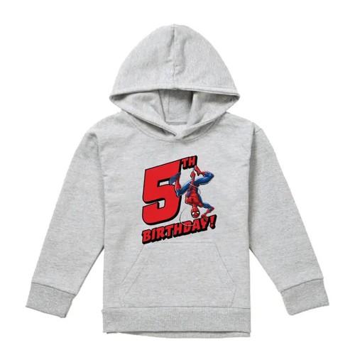 Spider-Man Childrens/Kids Heather Pull Over 5th Birthday Hoodie