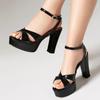 Элегантные женские сандалии на платформе летняя обувь 2024 золото черный высокий каблук гладиаторы шлепанцы модная обувь для вечеринок танцев женская