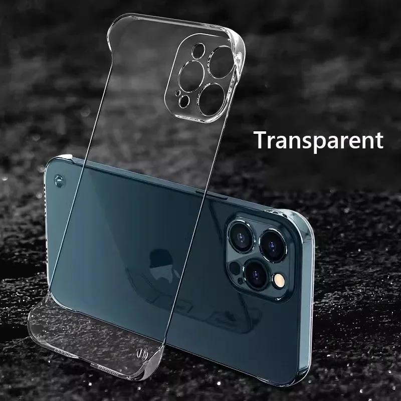 Безрамный тонкий матовый жесткий чехол для iPhone 15 16 Pro Max 14Pro Plus 14 13 12 Pro Max 15Pro противоударный чехол