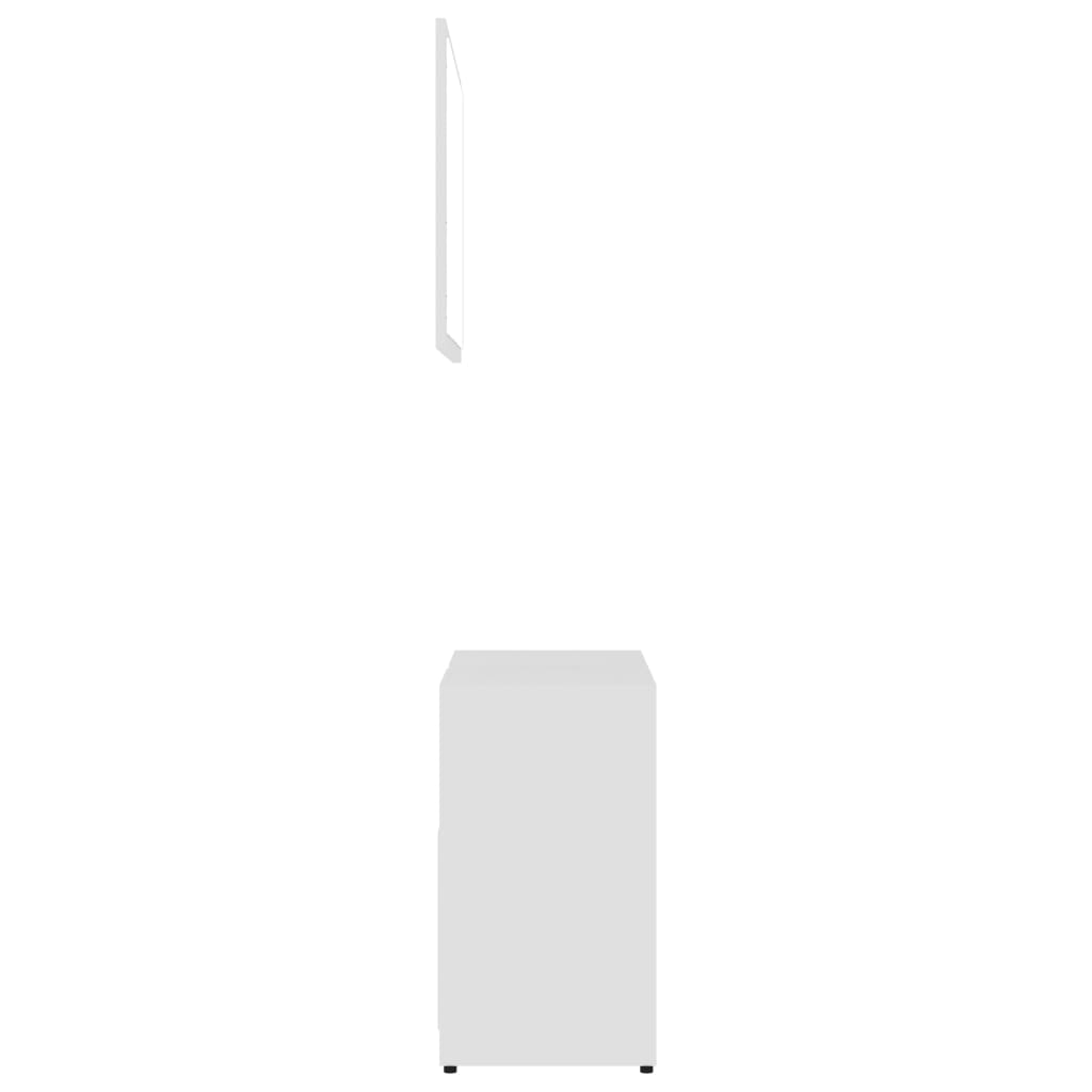 4 Piece Bathroom Furniture Set White Particleboard