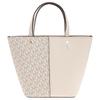 Michael Kors MK Flora Металлический логотип ПВХ Сумка-тоут Женские сумки-тоут Кремовый 32T5GFFC1B-132