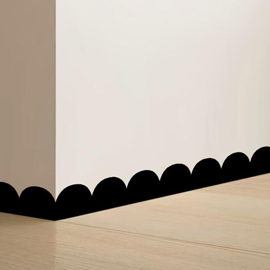 2Pcs Scalloped Wood Border Trim Wall Decoration Adhesive DIY Cabinet Shelf Door Window Frame Scalloped Edge Decorative Wood Strips