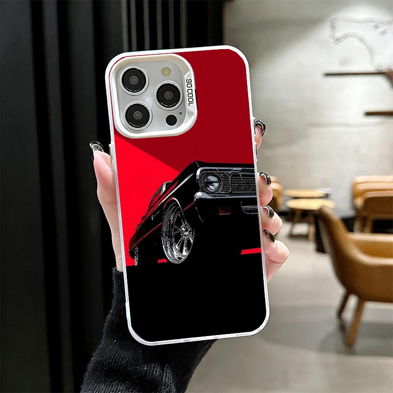 Классический Винтажный Ретро Автомобиль Мягкий Чехол для Телефона для iPhone 15 16 17 Pro Max 17Air 16E 14 Plus 13 12 Mini Ударопрочный Чехол Задняя Панель