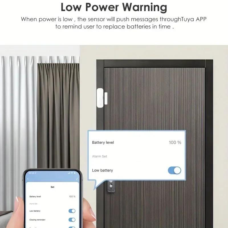 Датчик двери Tuya Zigbee для умного дома, беспроводной детектор окна, пульт дистанционного управления, приложение Smart Life, система сигнализации домашней безопасности Alexa