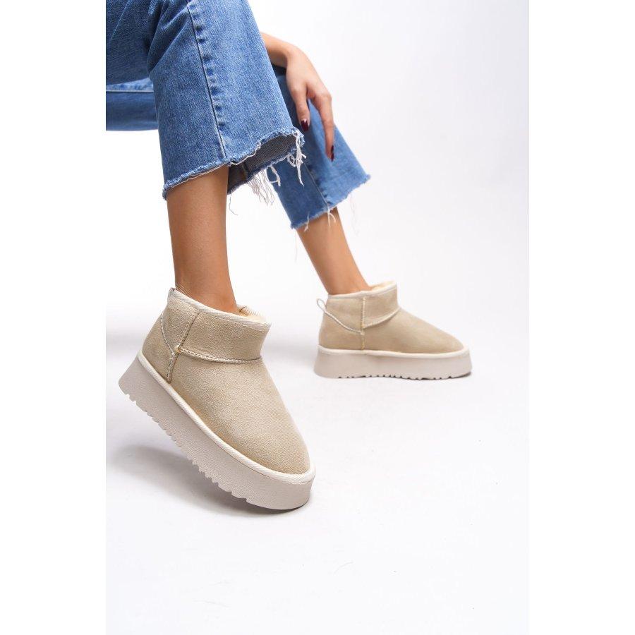 Женские замшевые повседневные ботинки на высокой подошве с подкладкой из искусственного меха