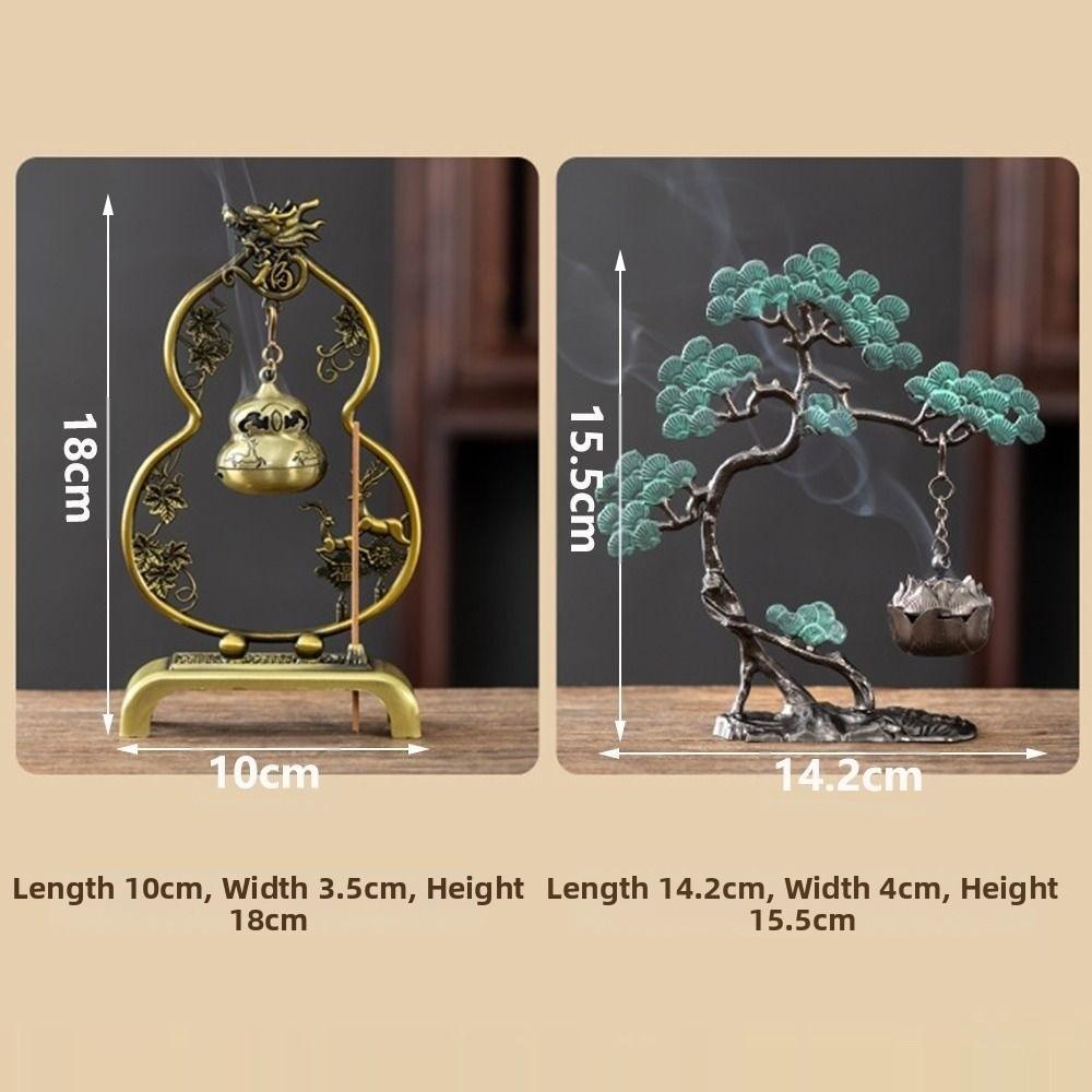 Вертикальная курильница в китайском стиле, цинковый сплав, хороший символизм, ароматерапия для помещений, сосновая тыква, винтажное сжигание благовоний