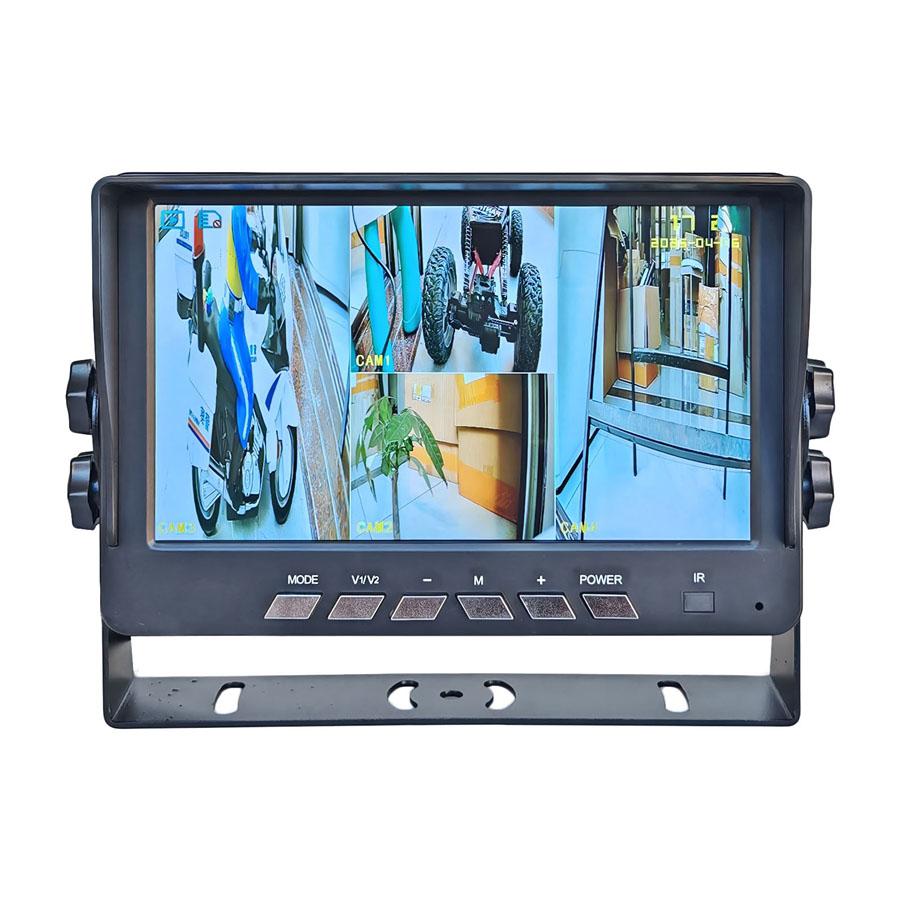 DIYKIT 7inch AHD IPS 4 Split Quad Screen Rear View Car Monitor Support 720P 1080P AHD CVBS Car Camera Video Recording