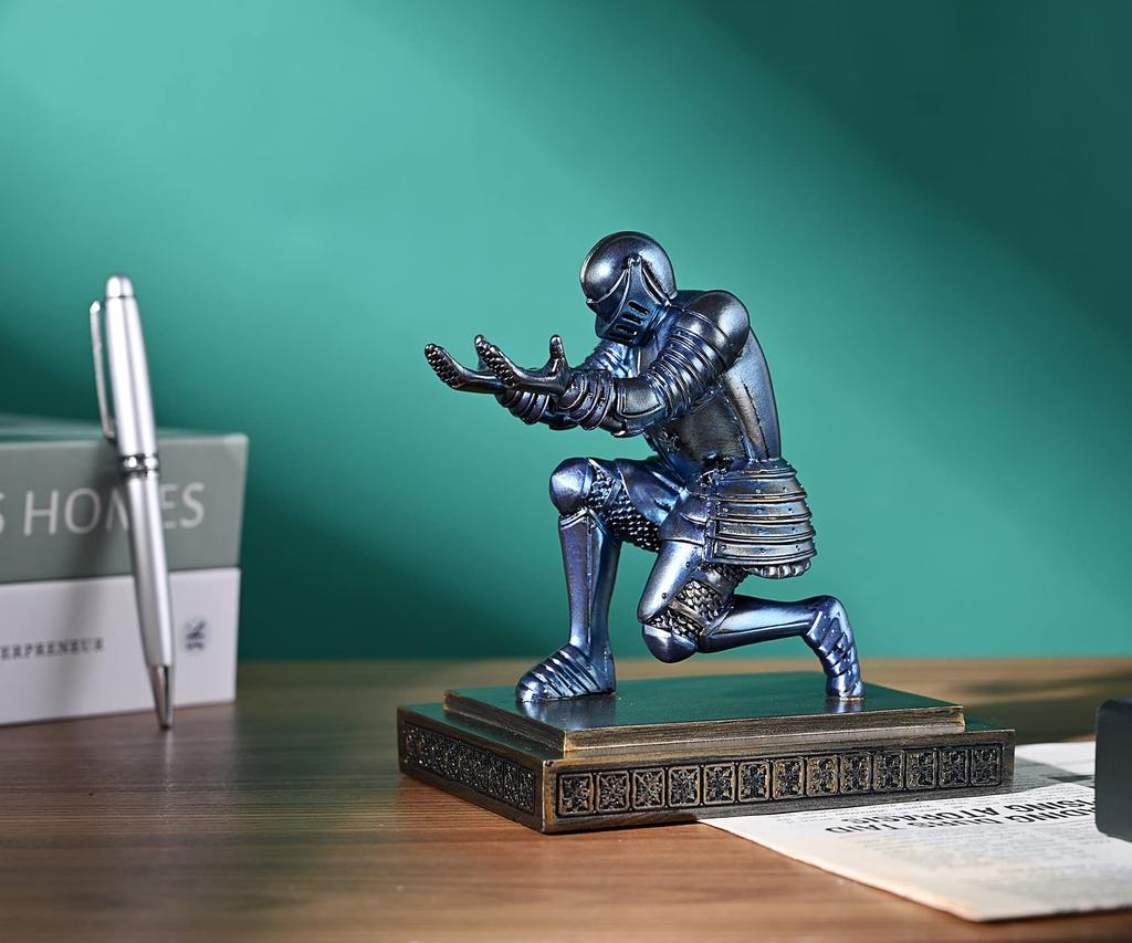 HDMbigmi Knight Pen Pen Desk Organizer Resin Pencil Office or Home Desk Organizer Holder, Stand, Accessory, Holder, Gift, (Blue)