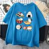 Food Cute Cat Sushi Cartoon Style Mens Cotton Short Sleeve Harajuku Casual All-math T-Shirts Oversize Fashion Man Tee Clothing