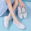 Женская обувь для медсестер из коровьей кожи, осенне-летняя, на мягкой подошве, не утомляющая ноги, нескользящая, медицинская специальная, с воздушной подушкой, на толстой подошве, увеличивающая рост, рабочая обувь, белая