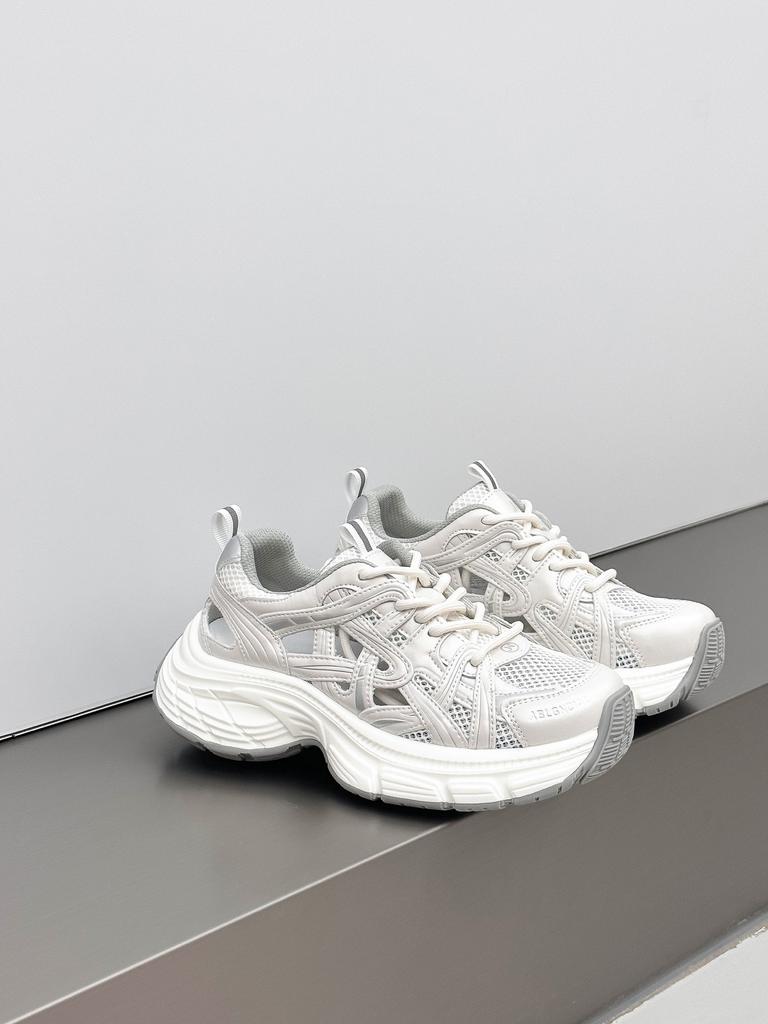 Супер популярные женские кроссовки-папы 2025 лето новый продукт сетка полые дышащие легкие на толстой подошве повседневные спортивные туфли тренд