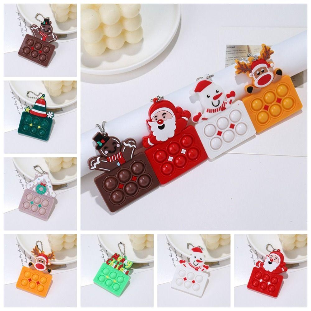 Силиконовый брелок для декомпрессии с изображением пальца, пузыря, музыкального мультфильма, Лось, снеговика, женский, для девочек