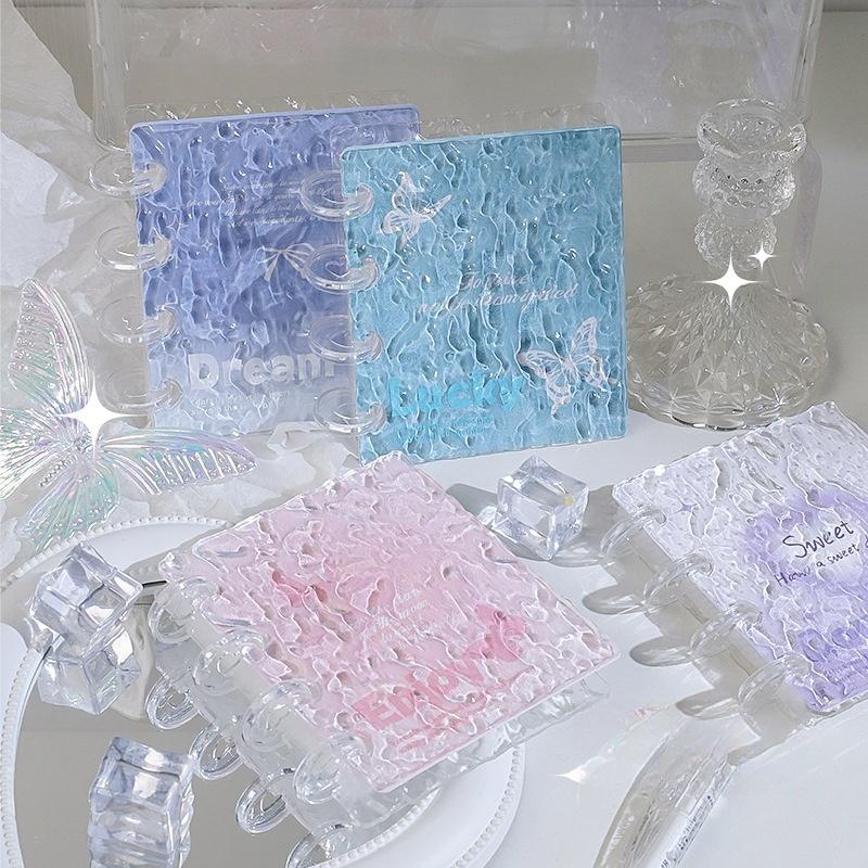 Ripple Design Acrylic Card Album - 3-Inch Mini Single Pocket Binder for K-Pop Idol Collectibles, Loose-Leaf Po Album Storage