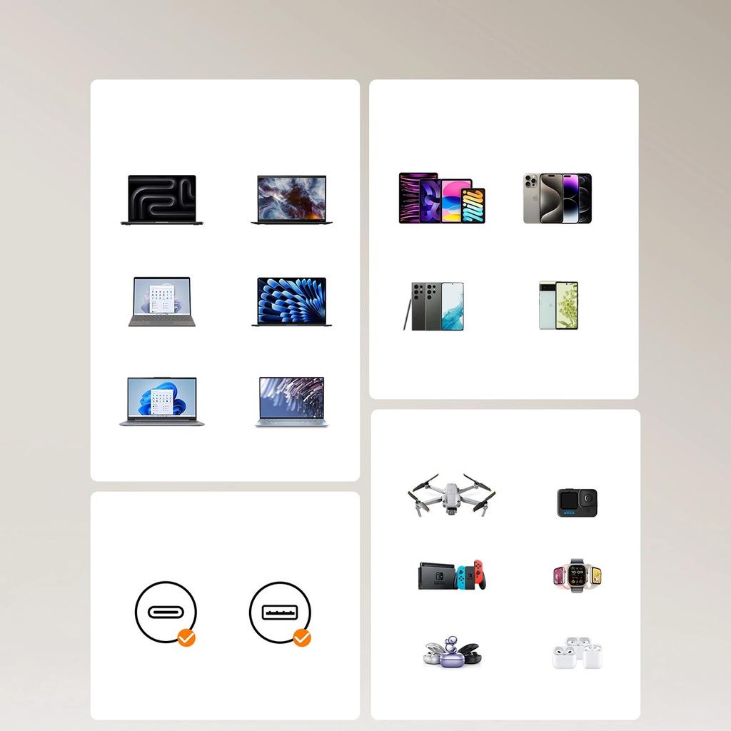 Ładowarka GaN Joyroom JR-TCL02 65W USB-A USB-C z wbudowanym kablem USB-C - czarna