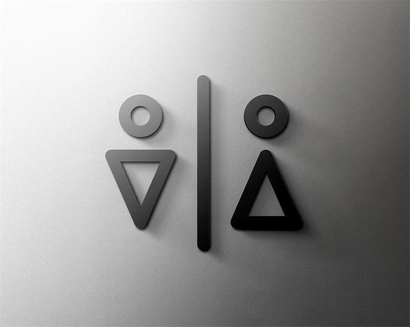 Black Color Toilet Sign Plate Acrylic 3D Wash Room Door Wall Art Label Sticker Wc Holder Signage Board Art Hotel Home Decoration