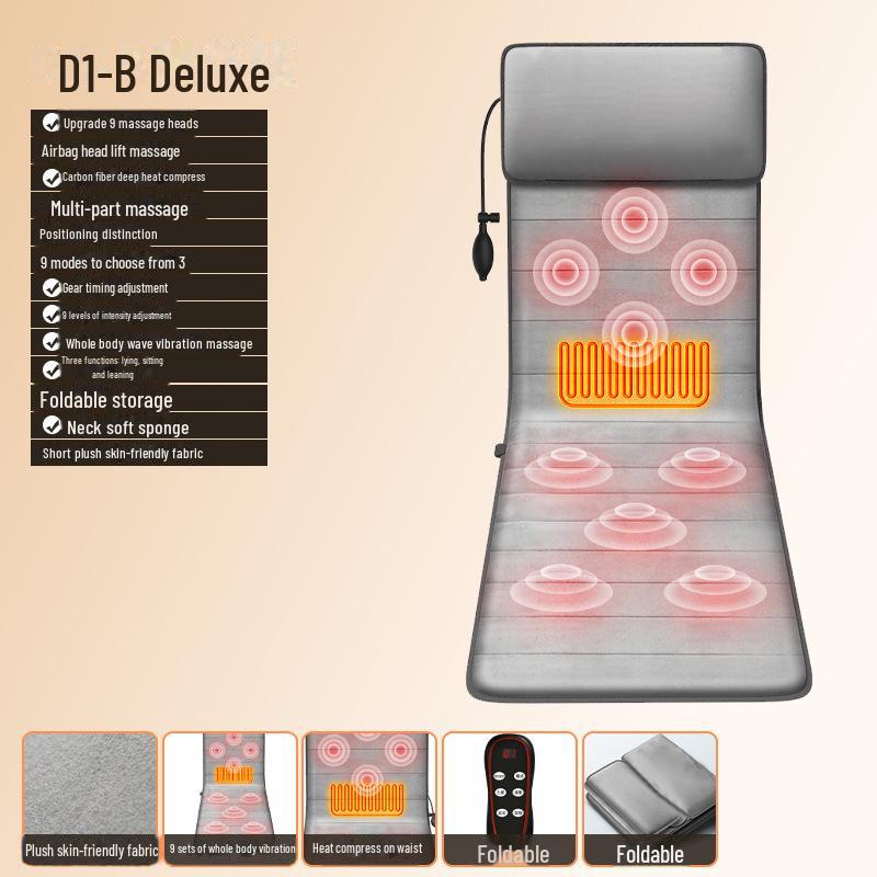 Массажная подушка с подогревом всего тела и воздушной подушкой для плеч, шеи и талии