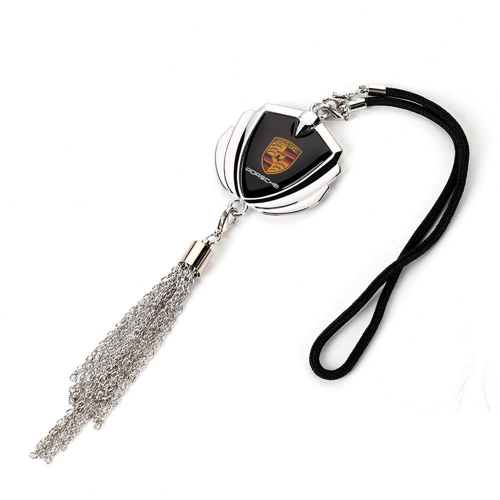 wsdz2 Car Rearview Mirror Pendant Car Porsche logo Pendant Interior For Porsche Cayenne Panamera Macan 911 718 918 Taycan Boxster