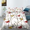 3D Animal Pattern Bedding Bird Print Quilt Cover Pillowcase 2 or 3 Full Size Twin Bed Microfiber Fabric Soft Washable Zipper Home Decoration