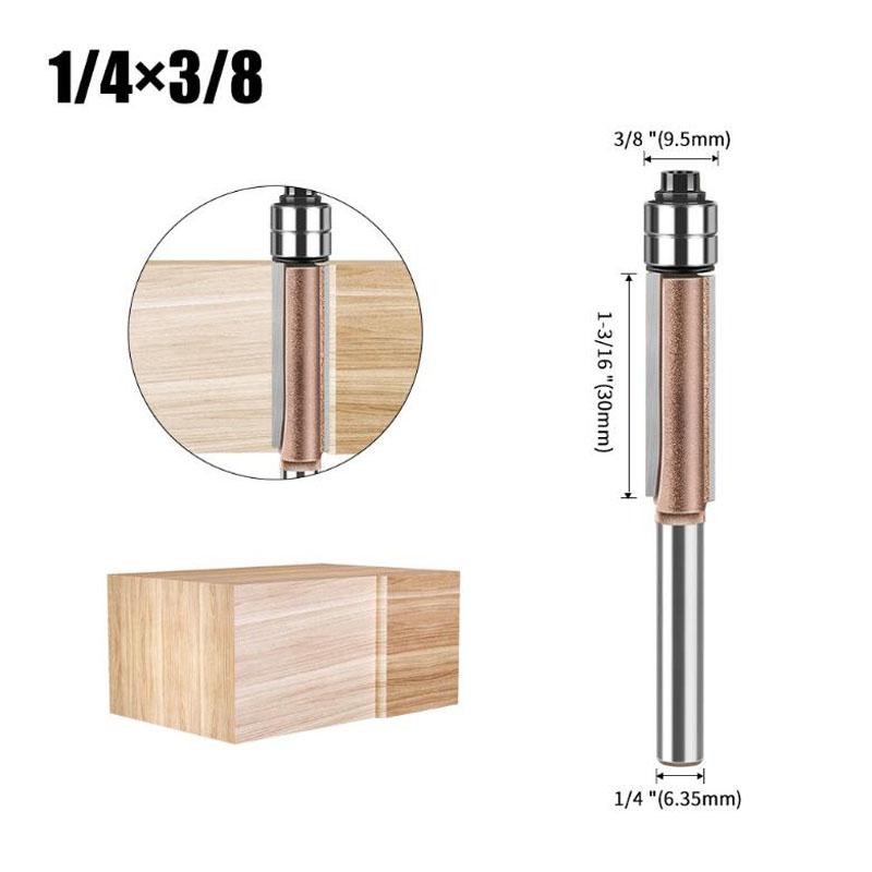 Double Bearing Flush Trim Bit Router Bit Professional Woodworking Milling Cutter For Wood Bit Face Mill 6mm 1/4in Shank