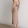 Hollow-Back Backless Dress for Women - Slimming Suspender Long Skirt with Built-in Inner Wear