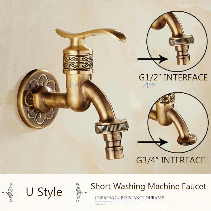 Антикварный латунный кран с резным драконом, кран для садового крана, кран для стиральной машины, уличный кран, одинарный холодный кран 1016