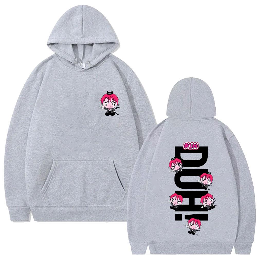 P1Harmony 2025 DUH Cartoon Style Print Hoodie Unisex Korean Kpop Pullover Hoodies Hip Hop Fashion Oversized Sweatshirt