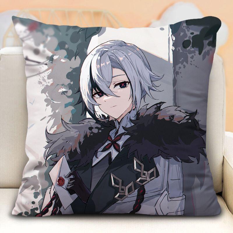 Наволочка с изображением слуги Арлекино из Genshin Impact, периферийные устройства в стиле аниме, наволочка на диванную подушку, наволочка на подголовник автомобиля