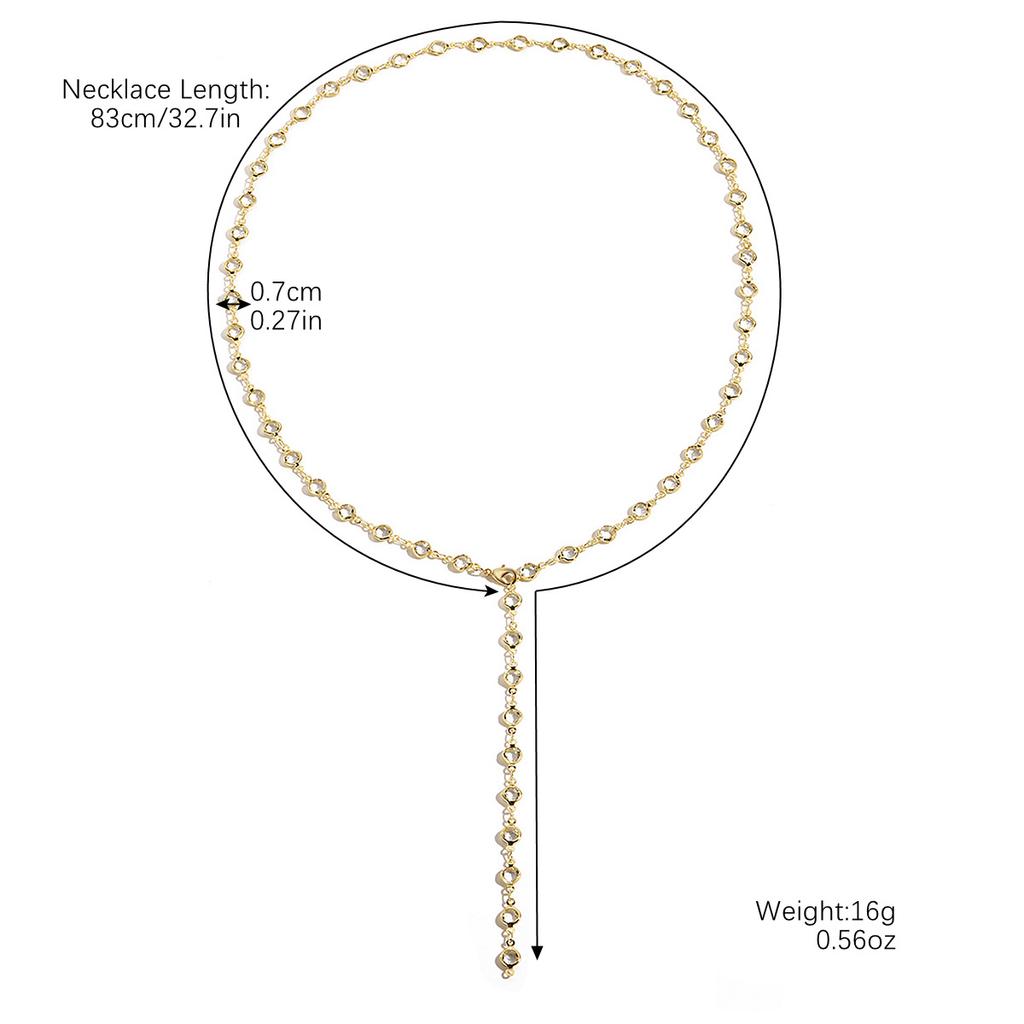 Ожерелье для женщин Длинное простое ожерелье в форме Y с кисточками Высококлассное чувство темперамента Универсальное ожерелье в форме Y с кристаллами Элегантное ожерелье