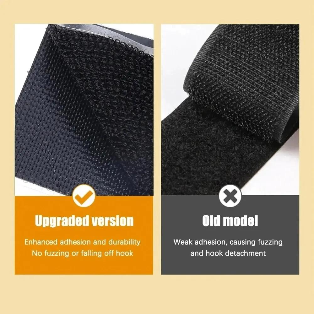 Nylon Adhesive Tape Household Use Touches Fastener Black Pad Fixed Patch Double Sided Mat Grip Strap Self-adhesive DIY Apparel